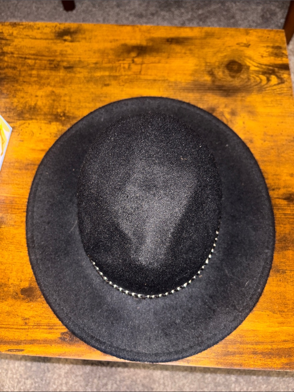 Felt Fedora Hat with Chain Trim - Picture 2 of 3